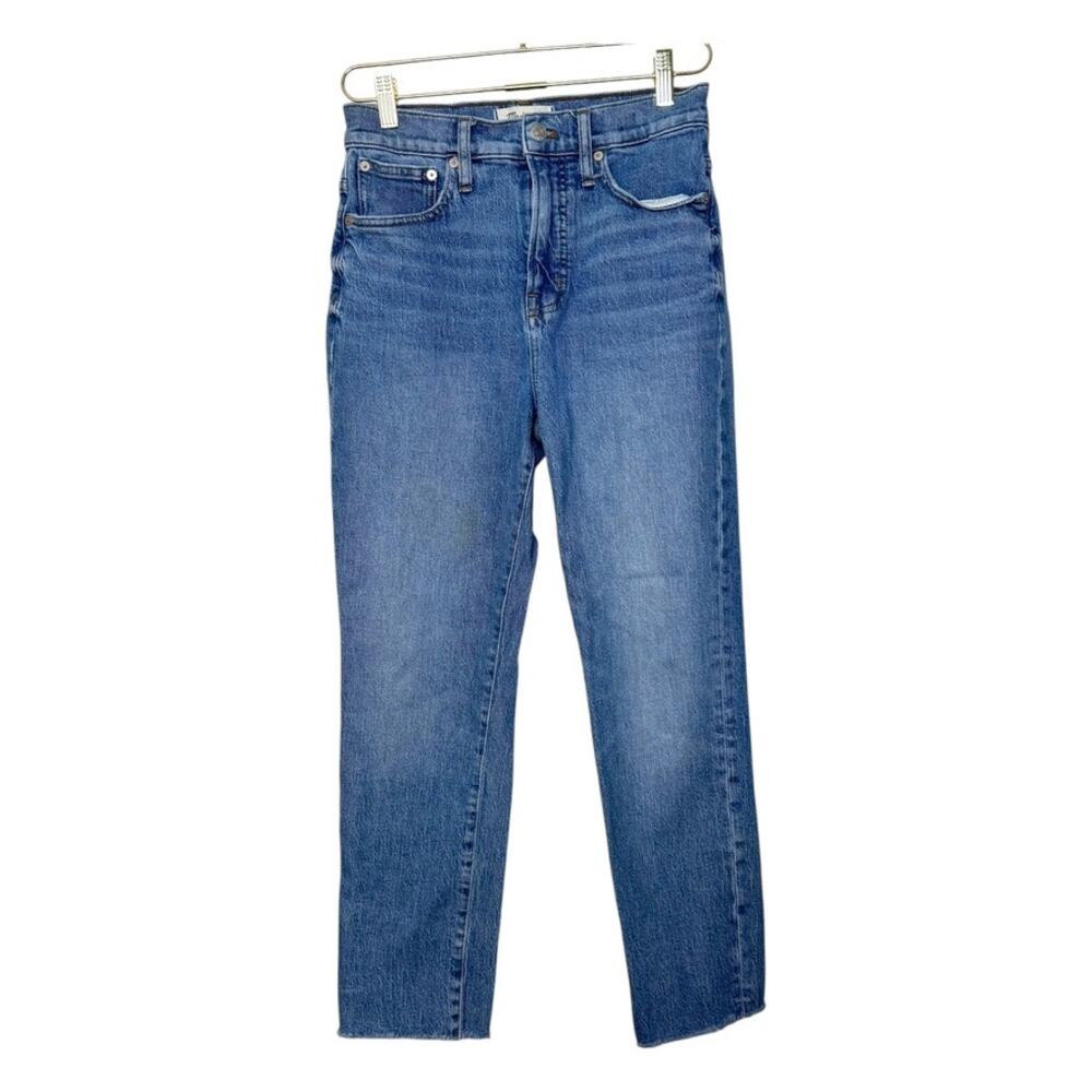 Madewell The Perfect Vintage Jean High Rise Denim Casual Blue Women 26‎ Raw Hem